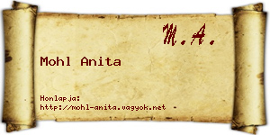Mohl Anita névjegykártya